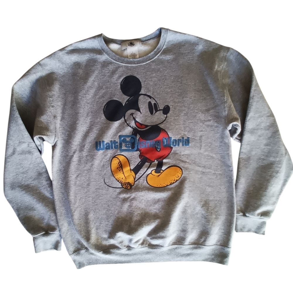 Disney World Mickey Mouse Gray Unisex Sweatshirt L